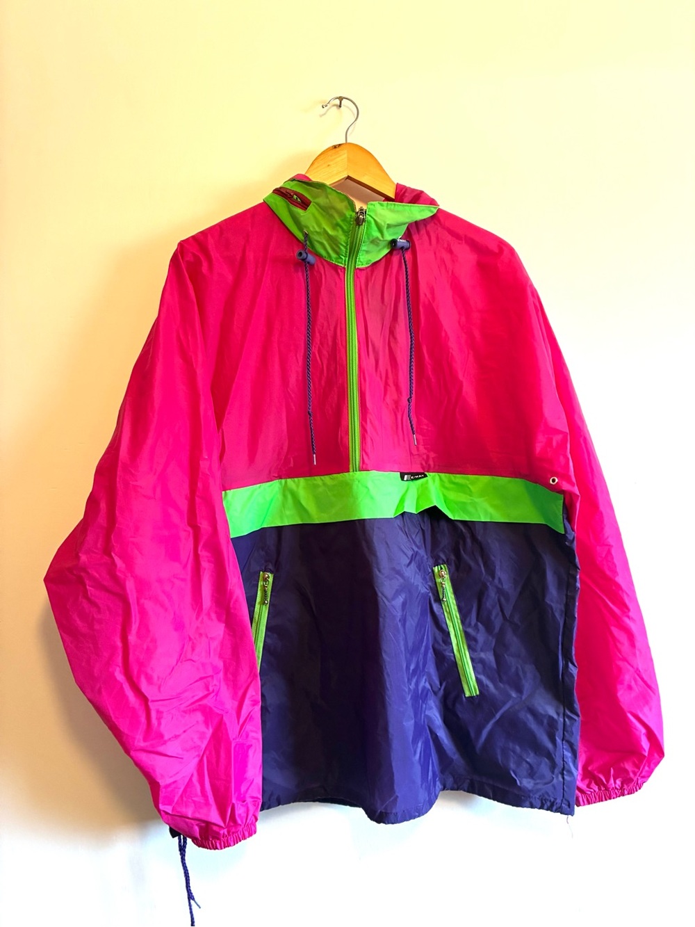 Vintage K-Way Packable Colorblock Raincoat
